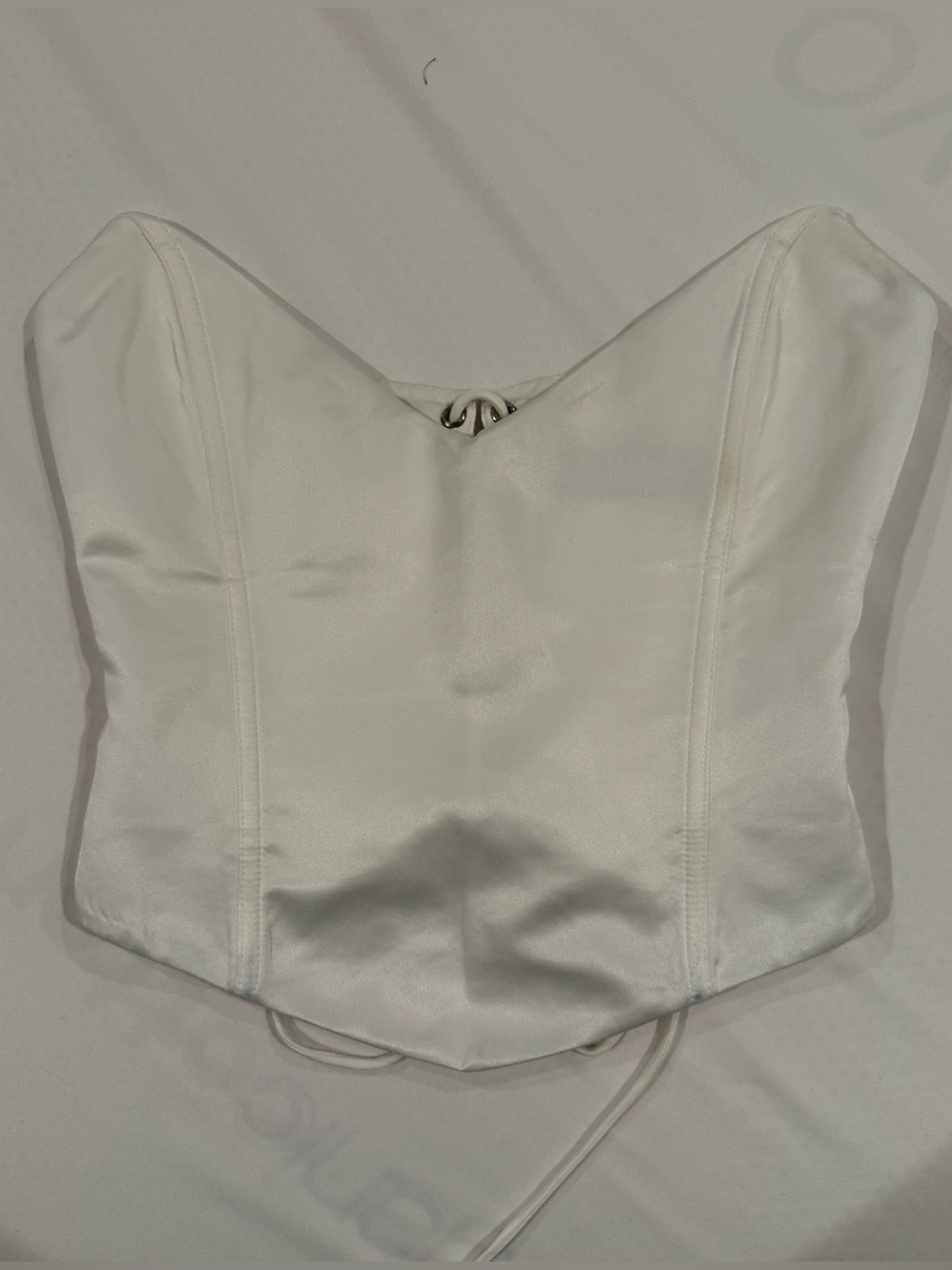 White Fox Boutique White Satin Corset Top